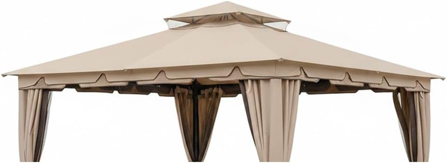 Garden Winds Durable 350 Replacement Canopy Top Compatible with Monterey 10' x 12' Gazebo Model L-GZ215PST-4 - Beige