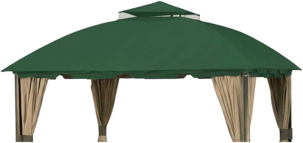 Garden Winds Reinforced RipLock 350 Replacement Canopy Top Cover Compatible with South Hampton 11' x 13' Gazebo Models L-GZ215PST-A, L-GZ659PST, 810138517, 810046339, A111011500 - Green