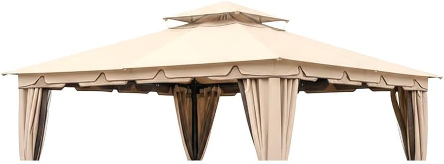 Garden Winds Reinforced Replacement Canopy Top Cover Compatible with The L-GZ215PST-4 Monterey 10' x 12' Gazebo – Classic Sand, RipLock 350