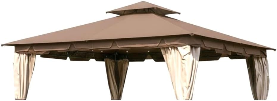 Garden Winds Reinforced Replacement Canopy Top Cover Compatible with The L-GZ215PST-4 Monterey 10' x 12' Gazebo – Classic Brown, RipLock 350
