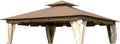 Garden Winds Reinforced Replacement Canopy Top Cover Compatible with The L-GZ215PST-4 Monterey 10' x 12' Gazebo – Classic Brown, RipLock 350
