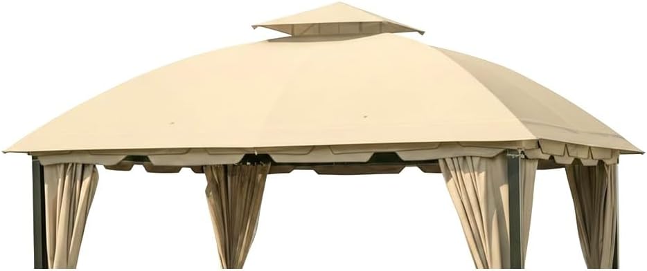 Garden Winds Reinforced Replacement Canopy Top Cover Compatible with The L-GZ215PST-A, L-GZ659PST, 810138517, 810046339, A111011500 South Hampton 11' x 13' Gazebo - Classic Sand, RipLock 350