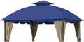 Garden Winds Reinforced RipLock 350 Replacement Canopy Top Cover Compatible with South Hampton 11' x 13' Gazebo Models L-GZ215PST-A, L-GZ659PST, 810138517, 810046339, A111011500 - True Navy