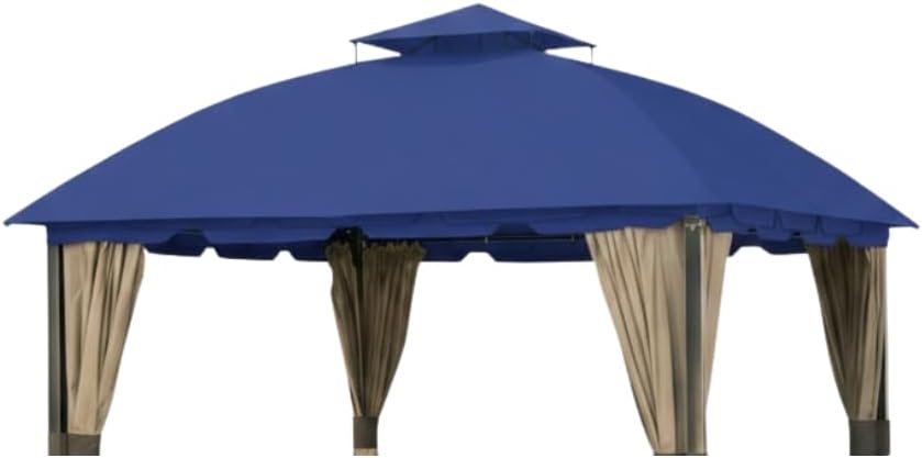 Garden Winds Reinforced RipLock 350 Replacement Canopy Top Cover Compatible with South Hampton 11' x 13' Gazebo Models L-GZ215PST-A, L-GZ659PST, 810138517, 810046339, A111011500 - True Navy