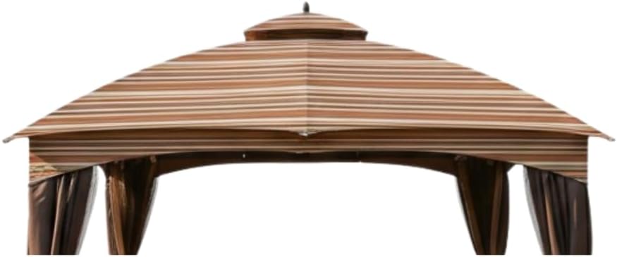Garden Winds Durable 350 Replacement Canopy Top Compatible with Allen Roth 10' x 12' Gazebo Models GF-12S004B, TPGAZ17-002 - Stripe Canyon