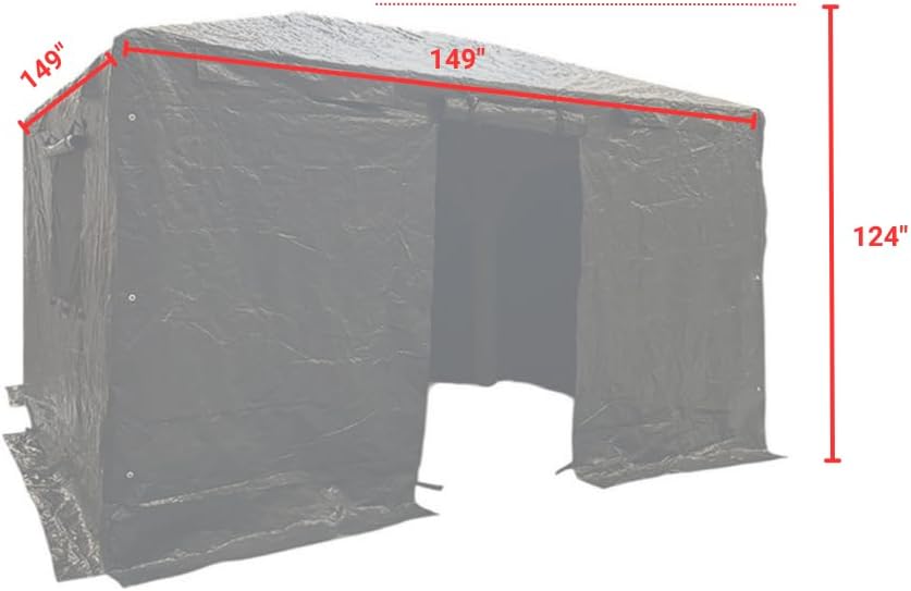 Garden Winds Universal 12' x 12' Winter Cover for Tall Hard Top Gazebo – Heavy Duty Protective Enclosure for Outdoor Storage, Waterproof, Windproof and Flame Resistant – Black