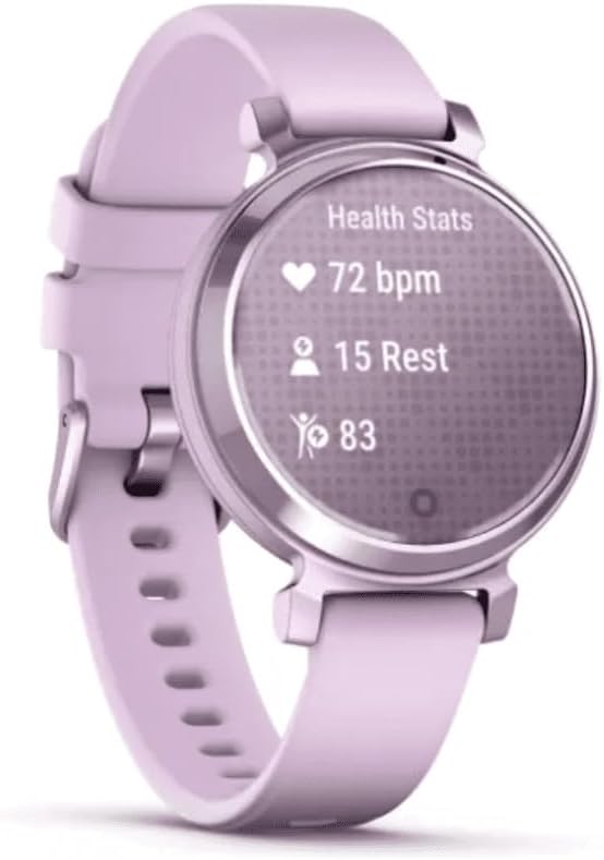 Garmin Lily 2, Small and Stylish Smartwatch, Hidden Display, Patterned Lens, Up to 5 Days Battery Life, Lilac