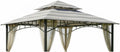 Garden Winds Durable 350 Replacement Canopy Top Compatible with Madaga 10' x 10' Gazebo Models L-GZ136PST, L-GZ136PST-7, L-GZ136PST-2 - Stripe Stone