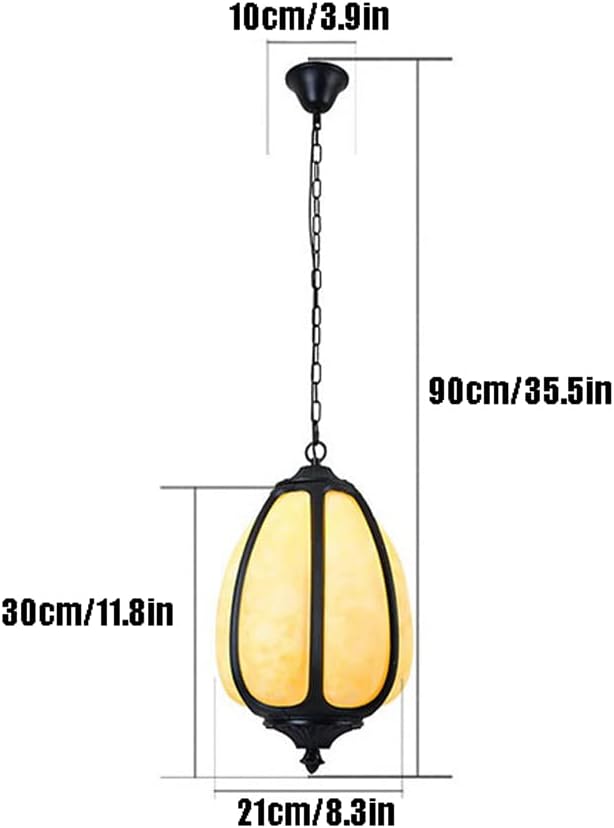 Outdoor Pendant Lights Waterproof Hanging Lights Fixture Corridor Courtyard Decoration Ceiling Lamp Aisle Villa Garden Pavilion Pendant Lantern Elliptical Shape Hanging Lamp