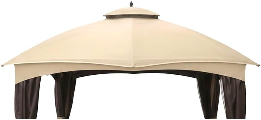 Garden Winds Durable Replacement Canopy Top Cover Compatible with The GF-12S004B, TPGAZ17-002 Allen Roth 10' x 12' Gazebo - Classic Sand, 350