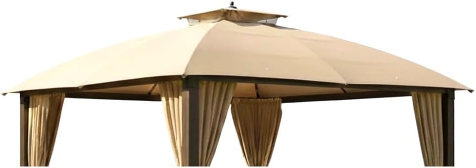 Garden Winds Reinforced Replacement Canopy Top Cover Compatible with The A101007600, A101007603, A101007604 Broyhill Eagle Brooke Ashford Asheville 10' x 12' Gazebo - Classic Sand, RipLock 350