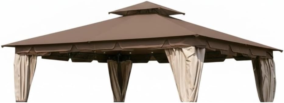 Garden Winds Reinforced RipLock 350 Replacement Canopy Top Cover Compatible with Monterey 10' x 12' Gazebo Model L-GZ215PST-4 - Nutmeg