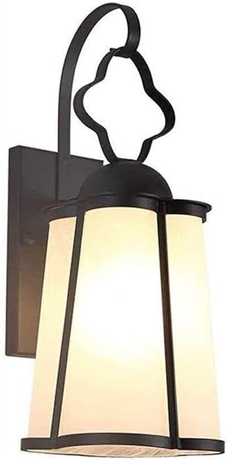 Fashion Wall Lamp E27 Aluminium Waterproof Rainproof Belt Lampshade Lawn Edge Courtyard Antirust Outdoor Lighting Fixture Street Lamp Garage Pavilion Decoration Villa Garden (Black) Indoor and O