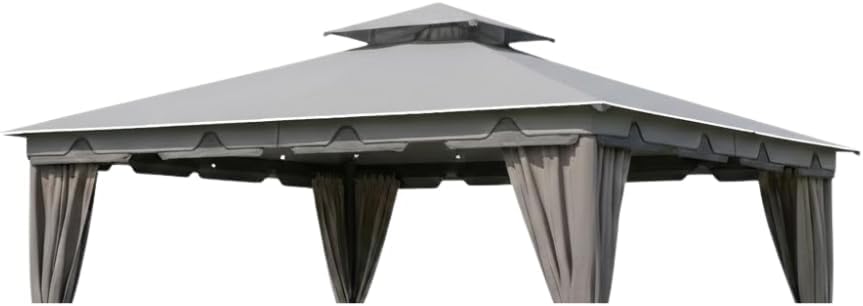 Garden Winds Reinforced RipLock 350 Replacement Canopy Top Cover Compatible with Monterey 10' x 12' Gazebo Model L-GZ215PST-4 - Slate Gray