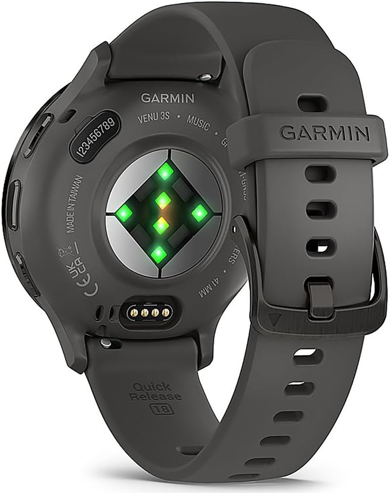 Garmin 010-N2785-00 Venu 3S Health Fitness GPS Smartwatch Slate Bezel/Black Band (41mm) Refurbished Bundle with 2 YR CPS Enhanced Protection Pack