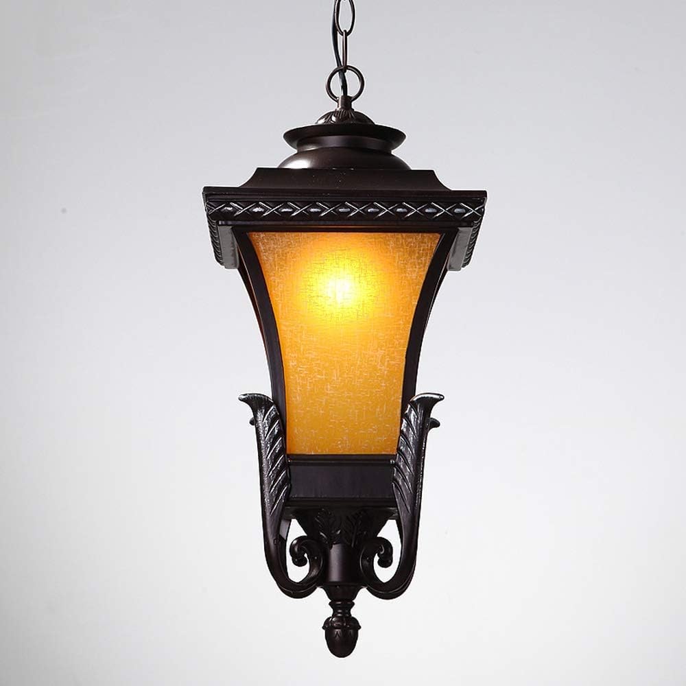 Outdoor Nostalgic Courtyard Ceiling Lamp Retro Large Waterproof Outdoor Ancient Pavilion Garden Balcony Awning Chandelier Decoration Glass Chandelier Flush Mount Light