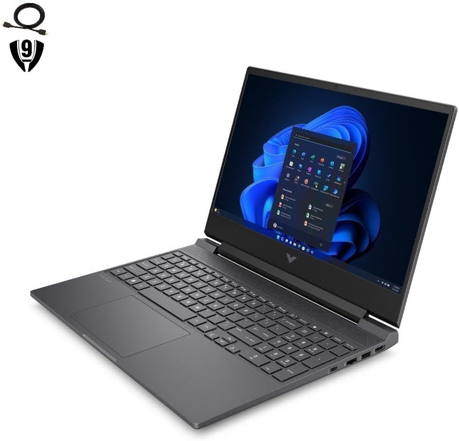 HP Victus Gaming Laptop, 15.6' FHD 144Hz, AMD Ryzen 5 7535HS, Radeon RX 6550M (Beats Nvidia GeForce RTX 3050), 16GB RAM 512GB SSD, Backlit Keyboard, Wi-Fi 6, Bluetooth, Windows 11 Home, Mica Silver