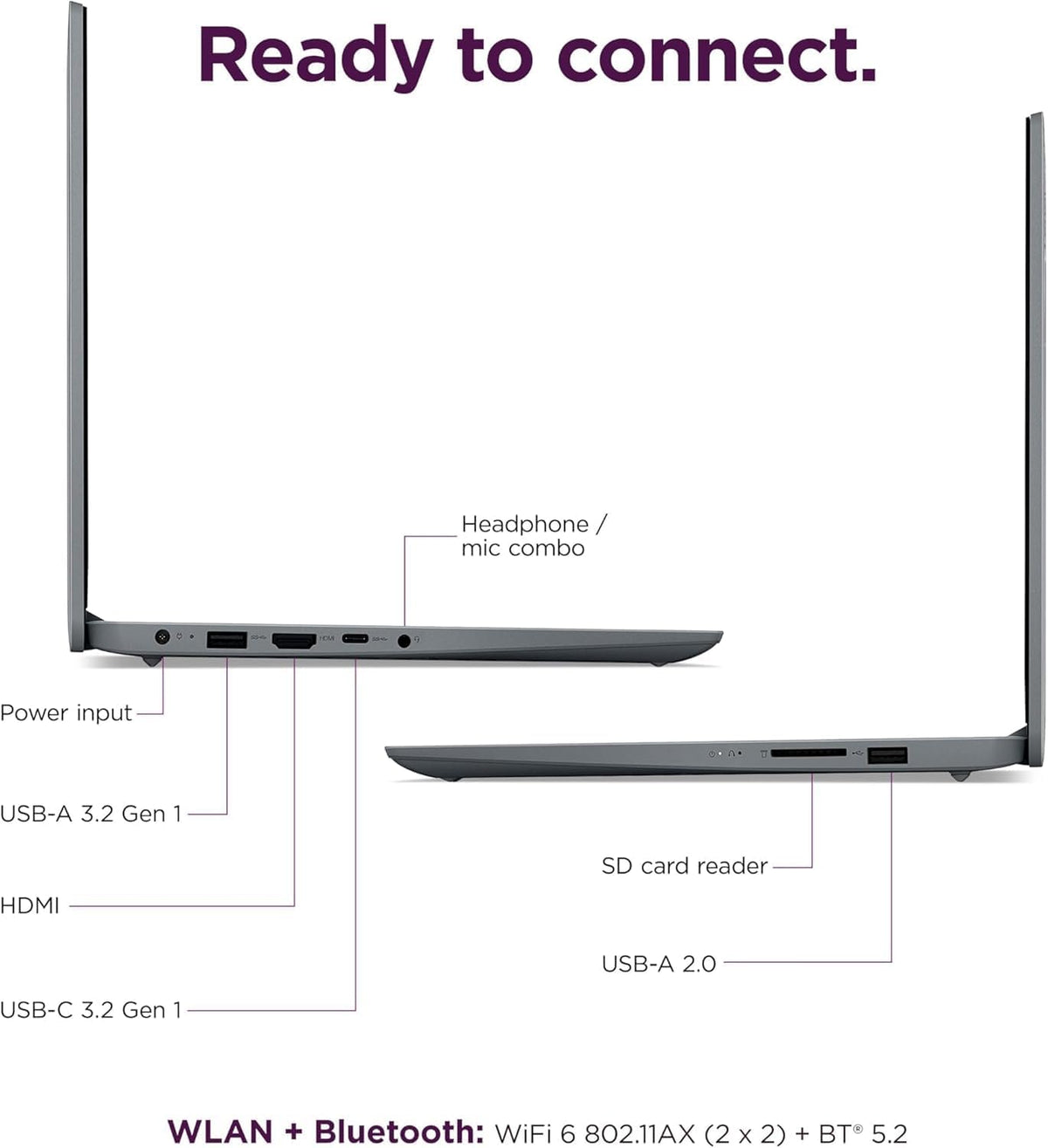 Lenovo Ideapad 1i 14' Laptop (4GB RAM, 320GB Storage (256GB SSD + 64GB eMMC), Intel Dual-Core) for Business, Student, Home, Webcam, Anti-Glare, Wi-Fi 6, Type-C, Win 11 Home in S Mode