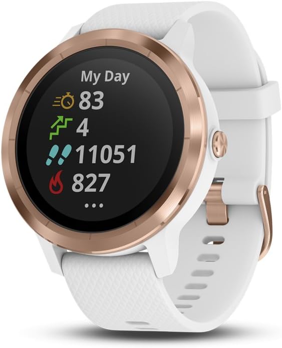 Garmin 010-01769-09 Vívoactive 3, GPS Smartwatch with Contactless Payments and Built-in Sports Apps, White/Rose Gold