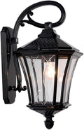 Wall Mounted Light E27 Traditional Outdoor Waterproof Wall Light, Wall Mounted Lighting Fixtures Decoration, Pavilion Garden Balcony Lighting Sconces Lamp Reading Light (Color : Black)
