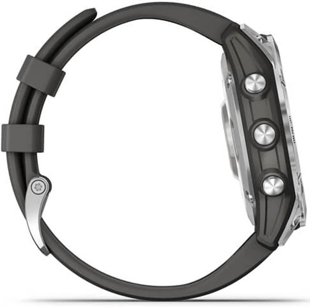 Garmin 010-02540-00 Fenix 7 Smartwatch Silver with Graphite Band | Official USA Partner Model | Bundle with 2 YR CPS Enhanced Protection Pack