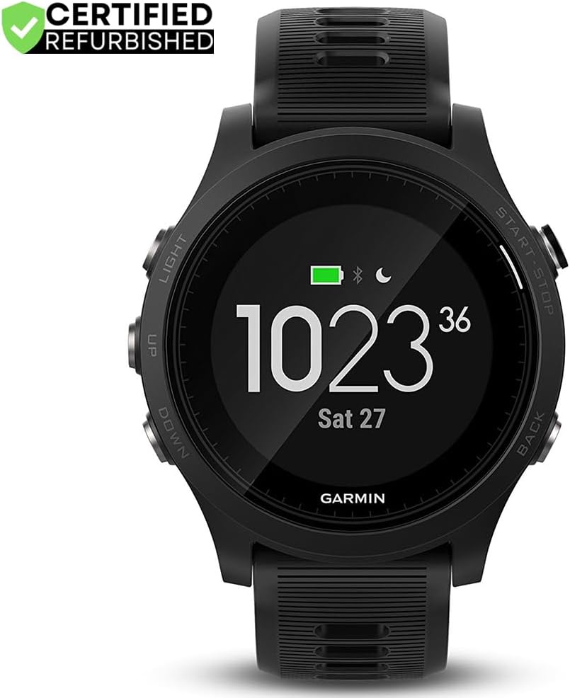Garmin (Refurbished 010-N1746-00 Forerunner 935 GPS Watch, Multisport, Altimeter, Battery, Black Bundle with 2 YR CPS Enhanced Protection Pack (Renewed)