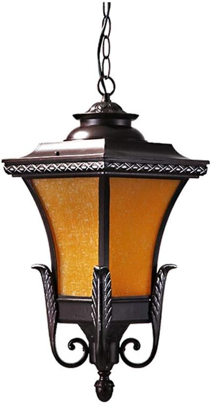 Outdoor Nostalgic Courtyard Ceiling Lamp Retro Large Waterproof Outdoor Ancient Pavilion Garden Balcony Awning Chandelier Decoration Glass Chandelier Flush Mount Light
