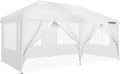 COBlZI 8x8 Ez Pop Up Canopy Tent with 4 Sidewalls Commercial Instant Gazebo Tents for Parties,Waterproof Adjustable Outdoor Patio 8x8 Backyard Canopy Party Tent with 4 Sand Bags,8 Stakes