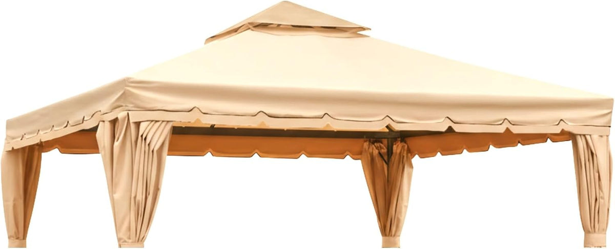Garden Winds Reinforced Replacement Canopy Top Cover Compatible with The HWG-027C Erommy 12' x 12' Square Gazebo - Classic Sand, Riplock 350