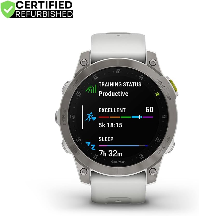 Garmin 010-N2582-20 Epix Gen 2 Premium Active Smartwatch 47 mm White Titanium (Renewed) Bundle with 2 YR CPS Enhanced Protection Pack