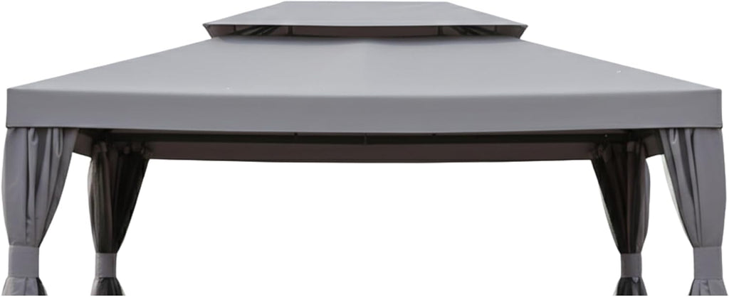 Garden Winds Reinforced RipLock 350 Replacement Canopy Top Cover Compatible with Grand Patio 10' x 13' Gazebo Models B07R4WY2VN, 840.0020.000.001 - Slate Gray