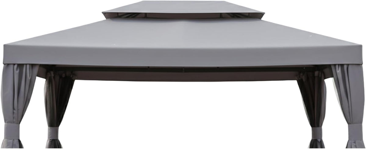Garden Winds Reinforced RipLock 350 Replacement Canopy Top Cover Compatible with Grand Patio 10' x 13' Gazebo Models B07R4WY2VN, 840.0020.000.001 - Slate Gray