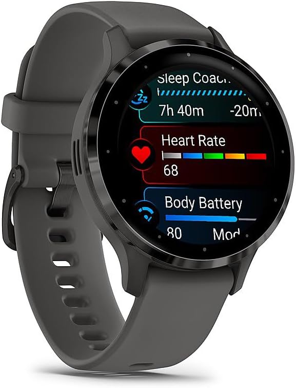 Garmin Venu 3S Health Fitness GPS Smartwatch Steel Bezel with Pebble Gray Case 41mm | Official USA Partner Model | Bundle 010-02785-00 with 2 YR CPS Enhanced Protection Pack