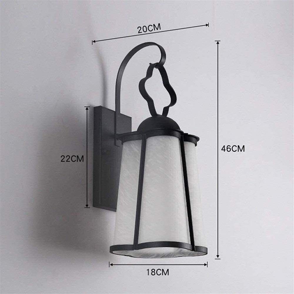 Wall Lamp E27 Aluminium Waterproof Rainproof Belt Lampshade Lawn Edge Courtyard Antirust Outdoor Lighting Fixture Street Lamp Garage Pavilion Decoration Villa Garden (Black) Stylish