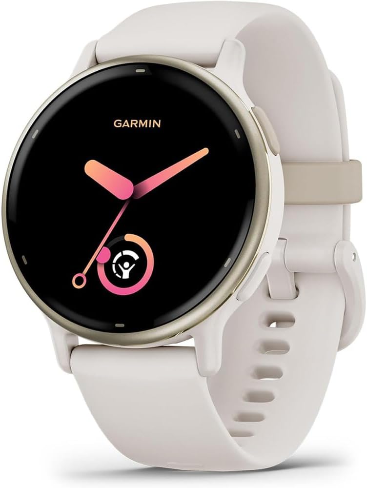Garmin 010-02862-11 Vivoactive 5 Fitness Smartwatch, Ivory Bundle with Deco Essentials 2-Pack Screen Protector and Tech Smart USA Fitness & Wellness Suite