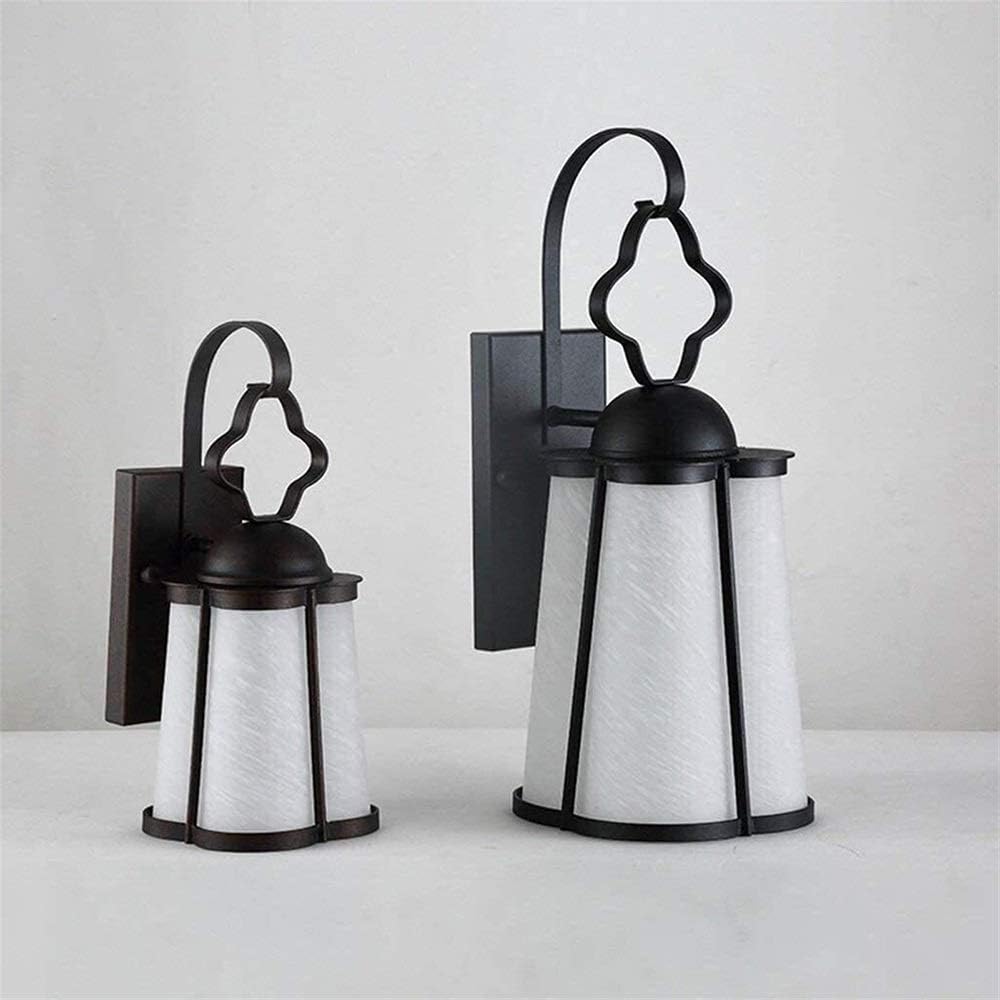 Wall Lamp E27 Alumiwaterproof Rainproof Belt Lampshade Lawn Edge Courtyard Antirust Outdoor Lighting Fixture Street Lamp Garage Pavilion Decoration Villa Garden (Black) Durable