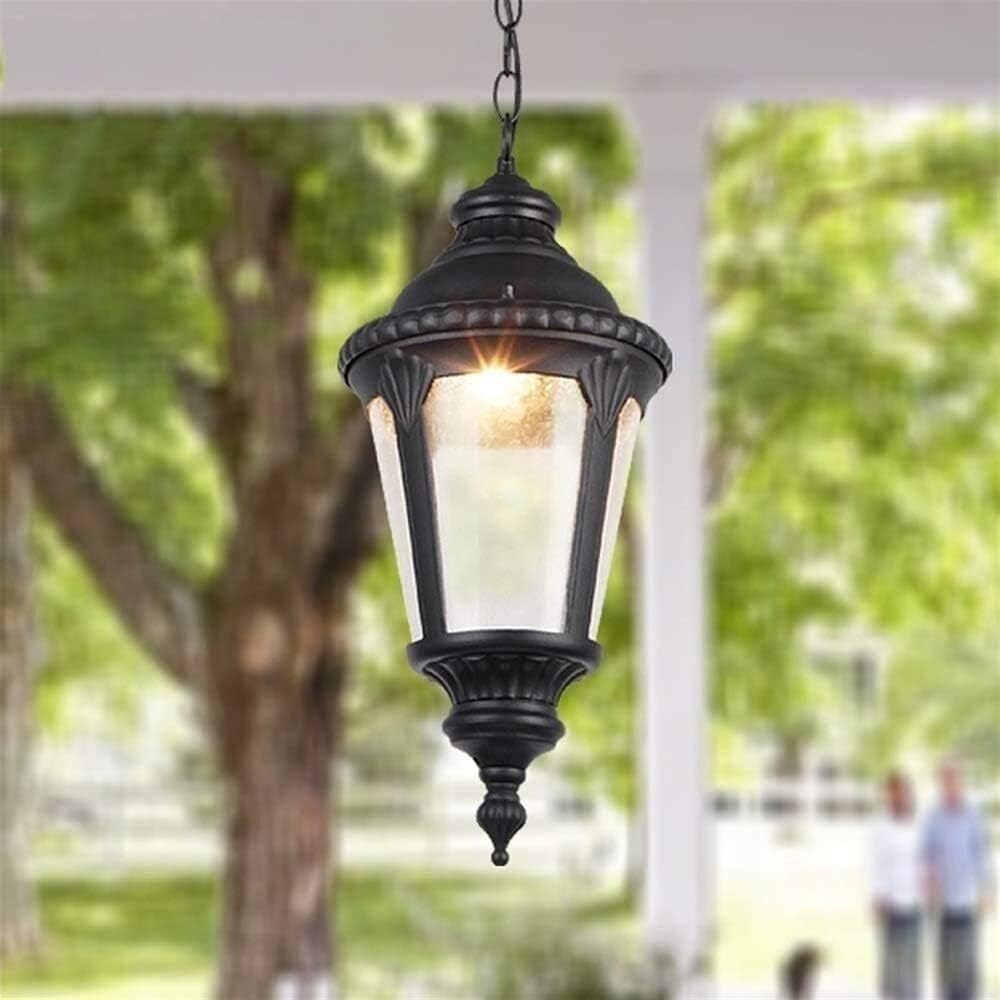 Outdoor IP54 Waterproof Chandelier, Aluminum, Suitable for Villa Balcony, Stair, Porch, Pavilion, Garden Decoration Lamps, Lighting Chandelier, Black Flush Mount Light