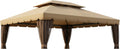 Garden Winds Reinforced RipLock 350 Replacement Canopy Top Cover Compatible with Outsunny Classic 10' x 13' Gazebo Models 01-0879, OTSU1444 - Beige