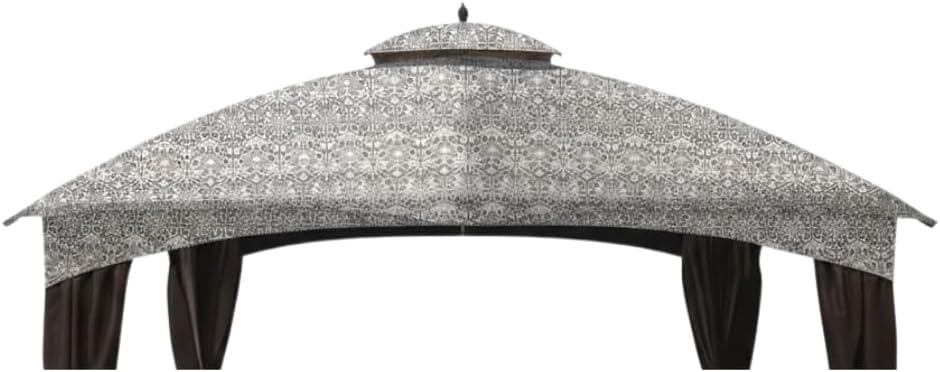 Garden Winds Durable 350 Replacement Canopy Top Compatible with Allen Roth 10' x 12' Gazebo Models GF-12S004B, TPGAZ17-002 - Damask Beige