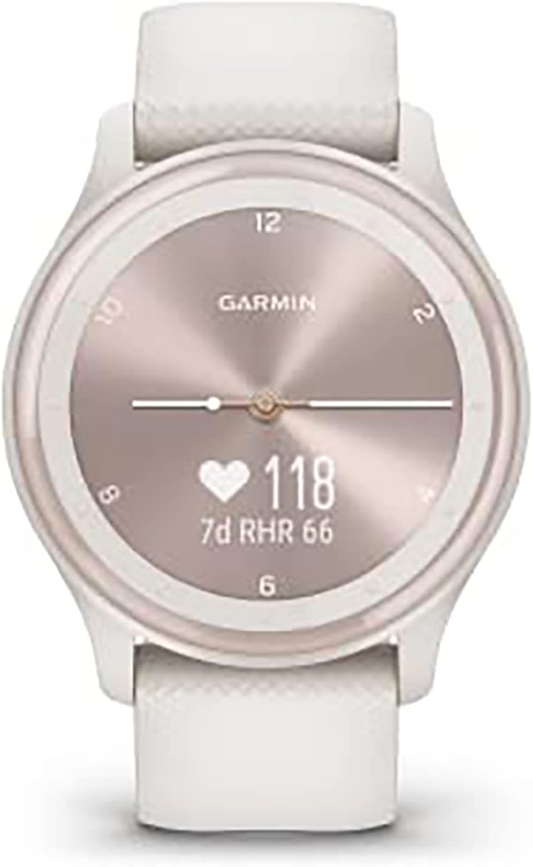 Garmin G010-N2566-01 Vivomove Sport 40mm Touchscreen Hybrid Health and Wellness Smartwatch, Ivory - Certified (Renewed)