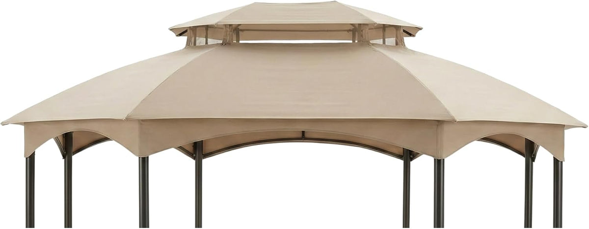 Garden Winds Durable 350 Replacement Canopy Top Compatible with Manhattan 10' x 12' Gazebo Model L-GZ1138PST - Beige