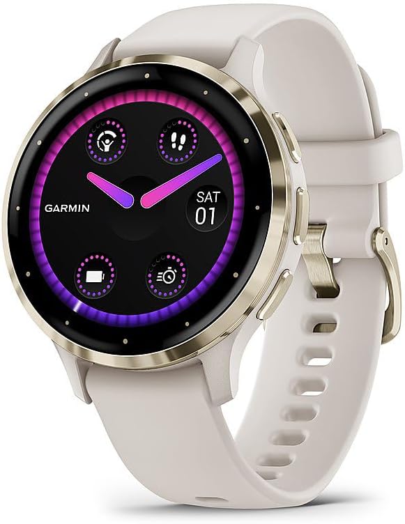 Garmin Venu 3S Health Fitness GPS Smartwatch Gold Steel Bezel with Ivory Case 41mm | Official USA Partner Model | Bundle 010-02785-04 with 2 YR CPS Enhanced Protection Pack