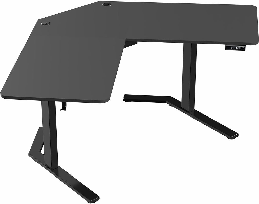 VIVO Electric Corner L-Shaped 55 x 55 in Standing Desk, Memory Height Adjustment, Black Top Black Frame, DESK-E1L110B