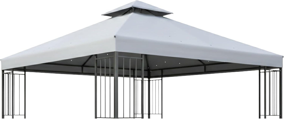 Garden Winds Reinforced Replacement Canopy Top Cover Compatible with The MS10-301-004-01 Mainstays 2020 Easy Assembly 10' x 10' Gazebo – Classic Stone, Riplock 350
