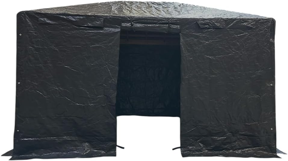 Garden Winds Universal 10' x 14' Winter Cover for Tall Hard Top Gazebo – Heavy Duty Protective Enclosure for Outdoor Storage, Waterproof, Windproof and Flame Resistant – Black