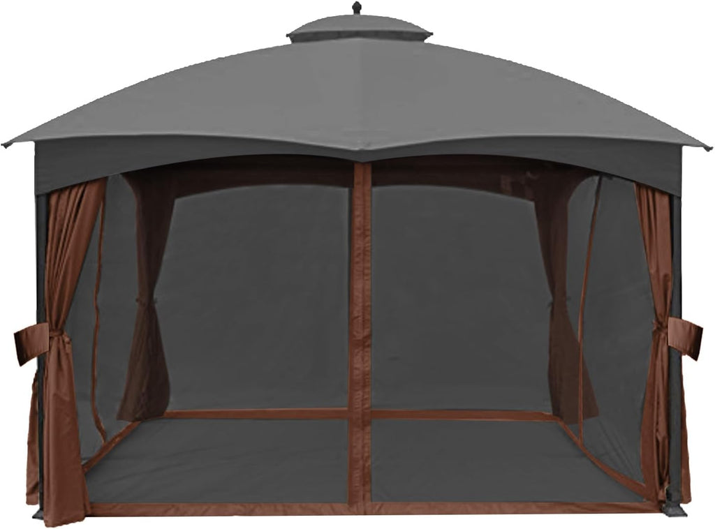 ABCCANOPY Gazebo Replacement Curtain 10'x12' - Universal Privacy Side Wall for Outdoor Gazebo, 4 Panel Only (Brown)