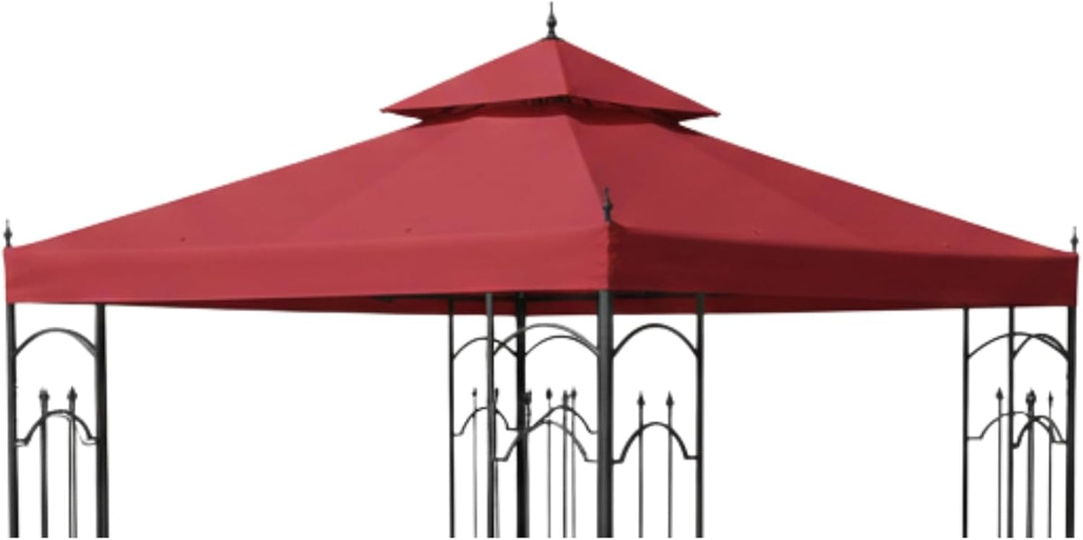Garden Winds Reinforced RipLock 350 Replacement Canopy Top Cover Compatible with Arrow 10' x 10' Gazebo Models 61821, HD-61821, 618221, 618221-C, GGHL00019 - Cinnabar