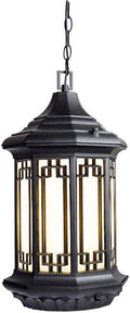 Ip55 Outdoor External Aluminum Chandelier Ceiling Lamp with Frosted Glass Lantern Decoration Patio Garden Pavilion Grape Rack Balcony Hanging Lamp E27 Edison Flush Mount Light
