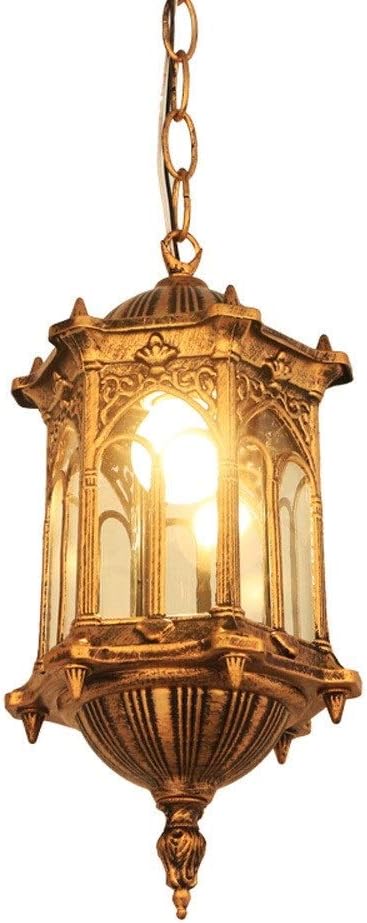 Traditional European Victoria Retro Outdoor Lamp Fitting Waterproof Vintage Ceiling Hanging Light E27 Decoration Pavilion Garden Porch Glass Lantern Chandelier Lighting Flush Mount Light