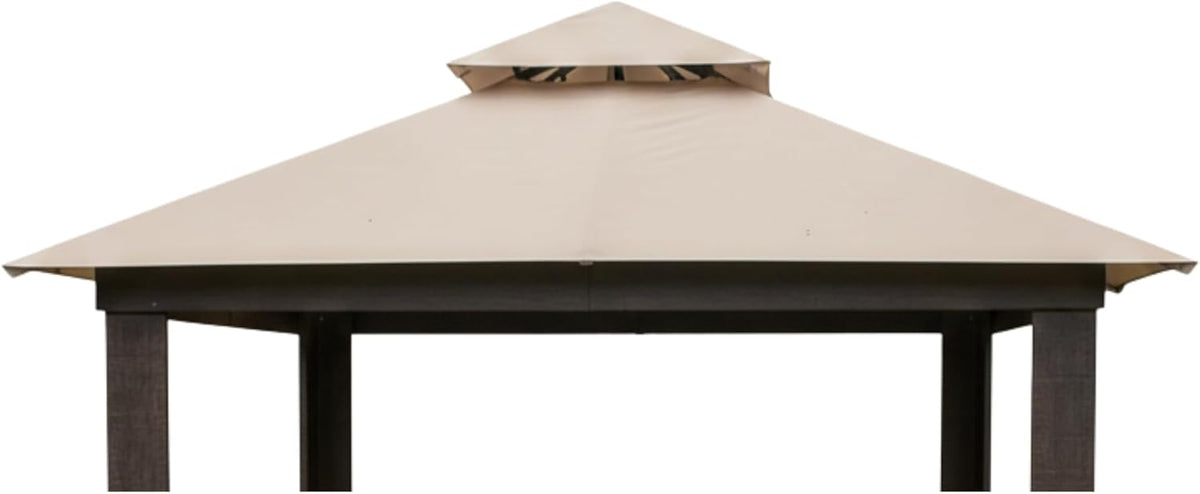 Garden Winds Heavy Duty Reinforced RipLock 500 Replacement Canopy Top Cover Compatible with Elite Shade USA 12' x 12' Gazebo Model X002045IRZ - Beige